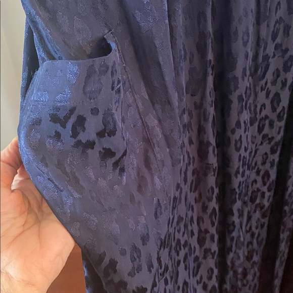 ON-34th XL blue jumpsuit animal print jacquard pattern - Picture 5 of 9